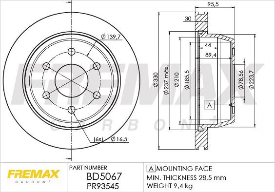 FREMAX BD-5067 - Bremžu diski ps1.lv