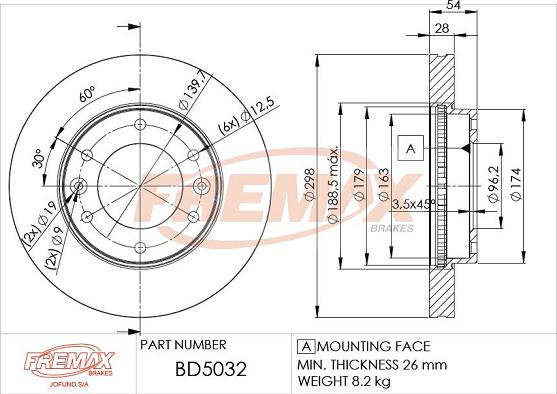 FREMAX BD-5032 - Bremžu diski ps1.lv