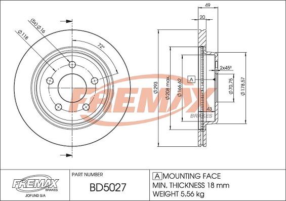 FREMAX BD-5027 - Bremžu diski ps1.lv