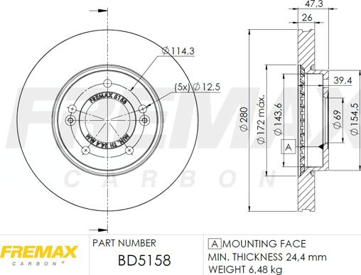 FREMAX BD-5158 - Bremžu diski ps1.lv