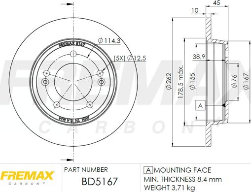 FREMAX BD-5167 - Bremžu diski ps1.lv