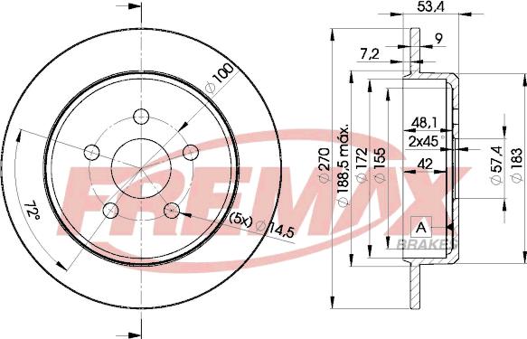 FREMAX BD-5114 - Bremžu diski ps1.lv