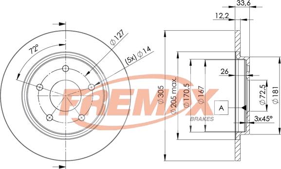 FREMAX BD-5173 - Bremžu diski ps1.lv