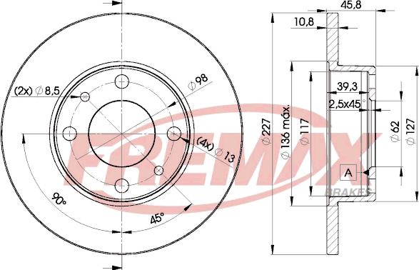 FREMAX BD-5812 - Bremžu diski ps1.lv