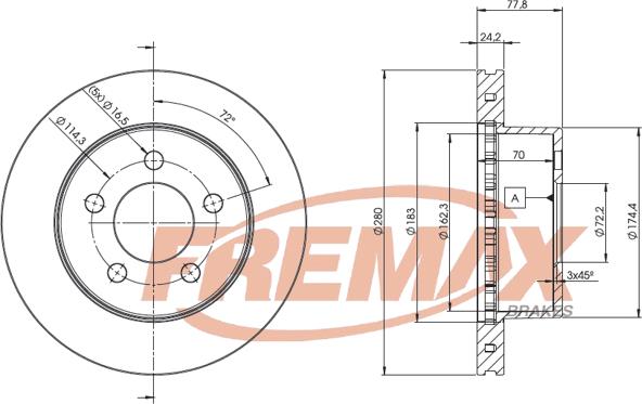 FREMAX BD-5396 - Bremžu diski ps1.lv