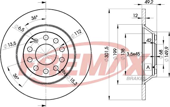 FREMAX BD-5313 - Bremžu diski ps1.lv