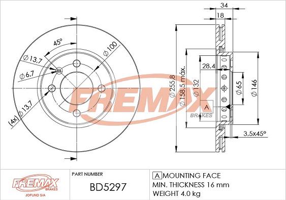 FREMAX BD-5297 - Bremžu diski ps1.lv