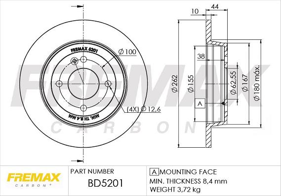 FREMAX BD-5201 - Bremžu diski ps1.lv