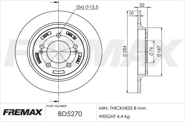 FREMAX BD-5270 - Bremžu diski ps1.lv