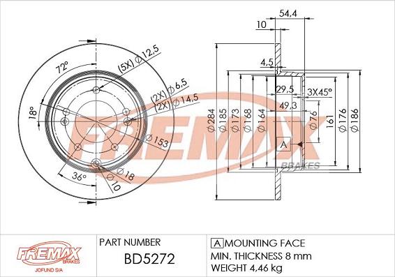 FREMAX BD-5272 - Bremžu diski ps1.lv