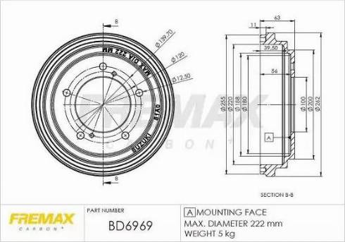 FREMAX BD-6969 - Bremžu trumulis ps1.lv