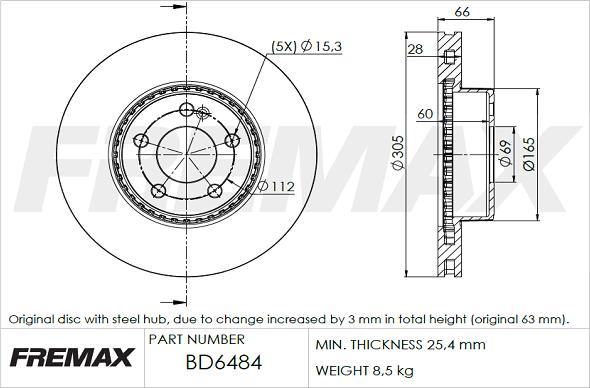 FREMAX BD-6484 - Bremžu diski ps1.lv