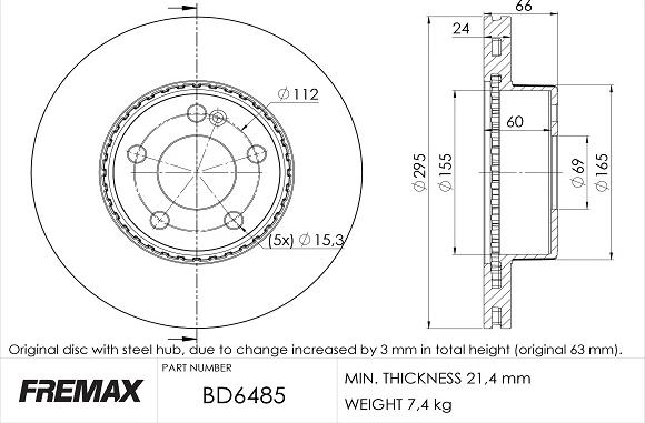 FREMAX BD-6485 - Bremžu diski ps1.lv