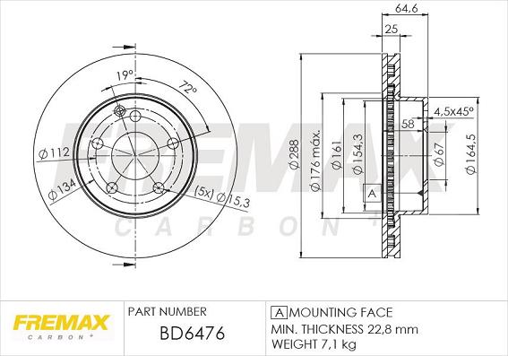 FREMAX BD-6476 - Bremžu diski ps1.lv