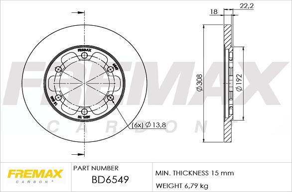 FREMAX BD-6549 - Bremžu diski ps1.lv