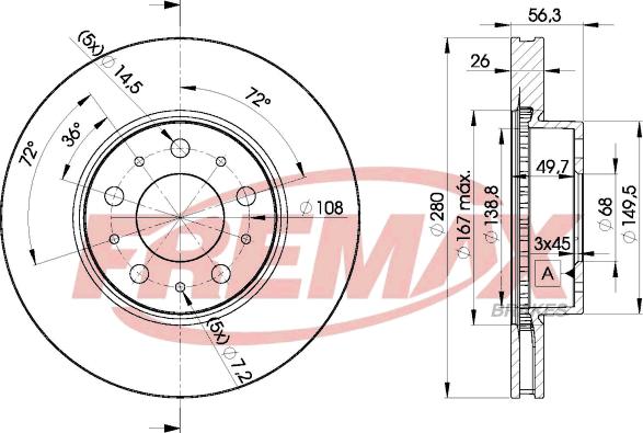 FREMAX BD-6567 - Bremžu diski ps1.lv