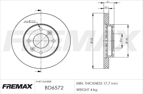 FREMAX BD-6572 - Bremžu diski ps1.lv