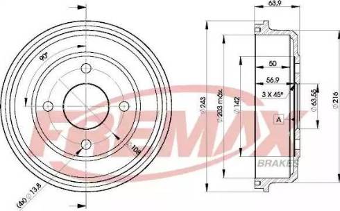 FREMAX BD-6632 - Bremžu trumulis ps1.lv