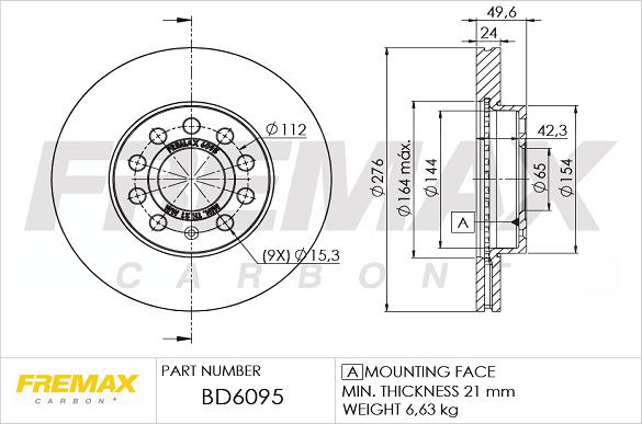 FREMAX BD-6095 - Bremžu diski ps1.lv