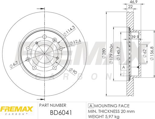 FREMAX BD-6041 - Bremžu diski ps1.lv