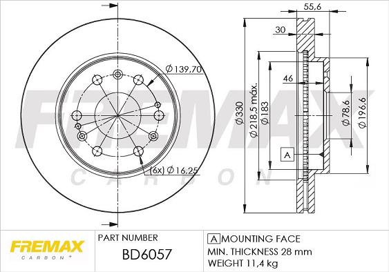 FREMAX BD-6057 - Bremžu diski ps1.lv