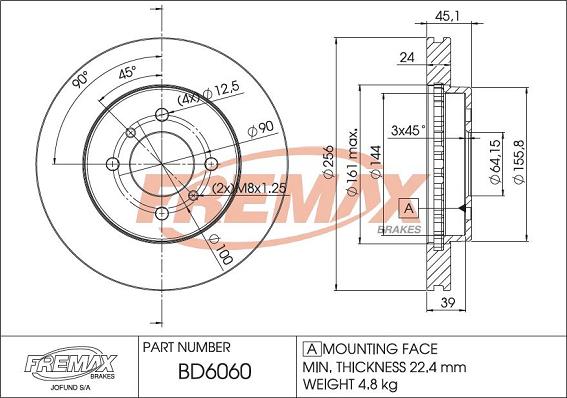 FREMAX BD-6060 - Bremžu diski ps1.lv