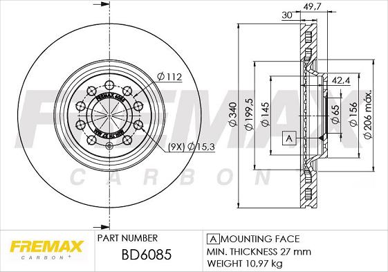 FREMAX BD-6085 - Bremžu diski ps1.lv