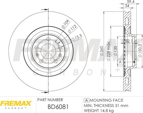 FREMAX BD-6081 - Bremžu diski ps1.lv