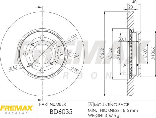 FREMAX BD-6035 - Bremžu diski ps1.lv