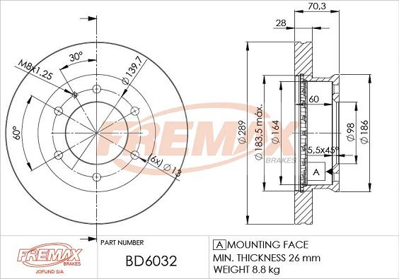 FREMAX BD-6032 - Bremžu diski ps1.lv