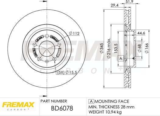 FREMAX BD-6078 - Bremžu diski ps1.lv