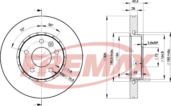 FREMAX BD-6845 - Bremžu diski ps1.lv