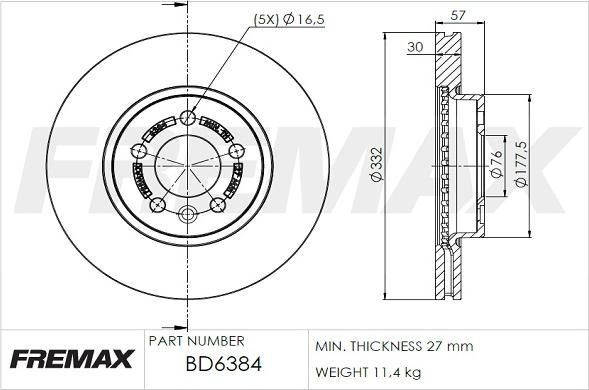 FREMAX BD-6384 - Bremžu diski ps1.lv