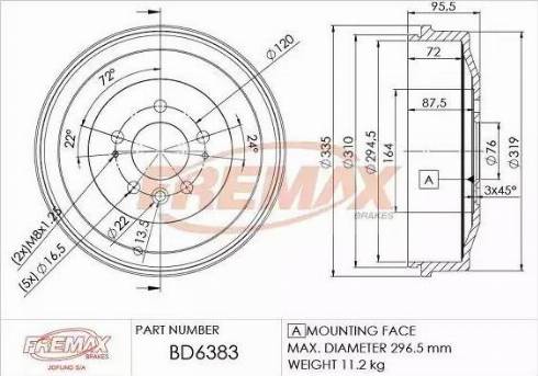 FREMAX BD-6383 - Bremžu trumulis ps1.lv