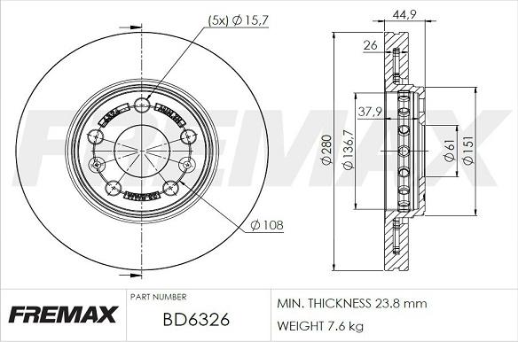 FREMAX BD-6326 - Bremžu diski ps1.lv