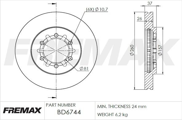 FREMAX BD-6744 - Bremžu diski ps1.lv