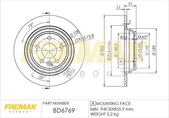 FREMAX BD-6769 - Bremžu diski ps1.lv