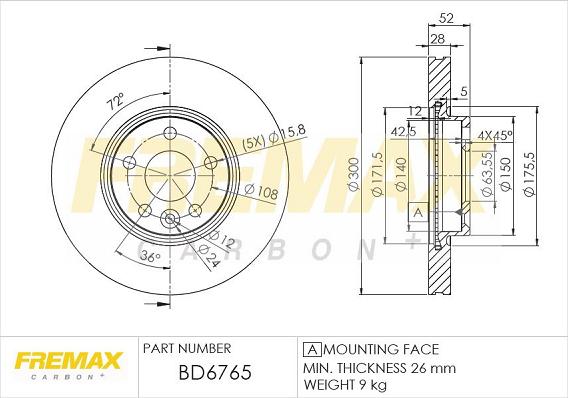 FREMAX BD-6765 - Bremžu diski ps1.lv