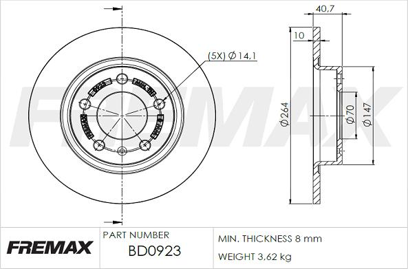 FREMAX BD-0923 - Bremžu diski ps1.lv