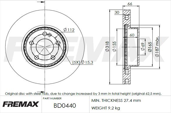 FREMAX BD-0440 - Bremžu diski ps1.lv