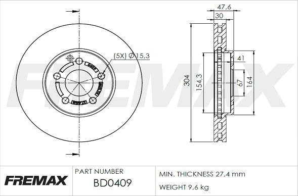 FREMAX BD-0409 - Bremžu diski ps1.lv