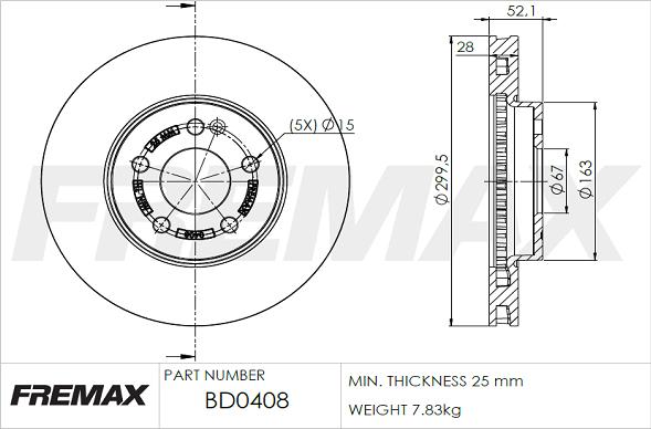 FREMAX BD-0408 - Bremžu diski ps1.lv