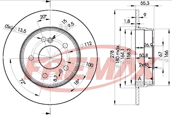 FREMAX BD-0412 - Bremžu diski ps1.lv