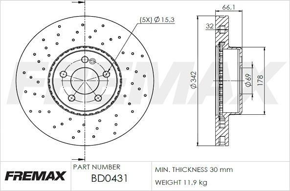 FREMAX BD-0431 - Bremžu diski ps1.lv