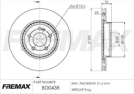 FREMAX BD-0438 - Bremžu diski ps1.lv