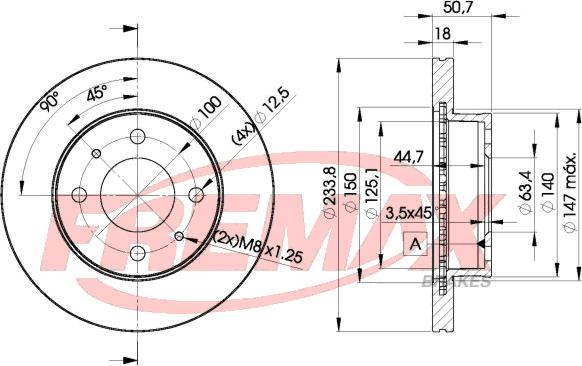 FREMAX BD-0550 - Bremžu diski ps1.lv