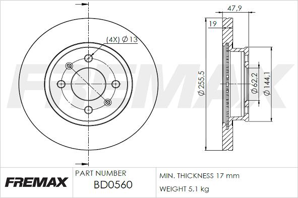 FREMAX BD-0560 - Bremžu diski ps1.lv