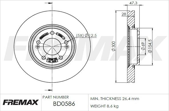 FREMAX BD-0586 - Bremžu diski ps1.lv