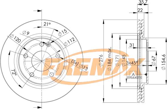 FREMAX BD-0612 - Bremžu diski ps1.lv