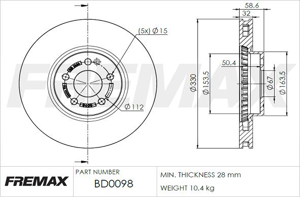 FREMAX BD-0098 - Bremžu diski ps1.lv